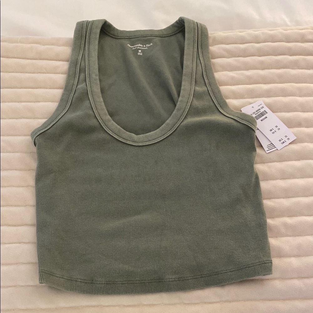 Abercrombie & Fitch Green Crop Tank Top